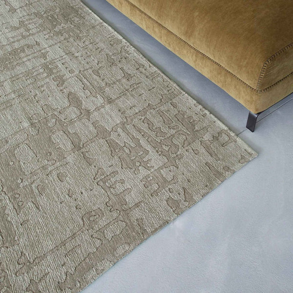 Louis de Poortere Structures Baobab Sculptural Area Rug Earthy Textured Motifs for Living Room Decor Dry Beige 5'7 x 7'9 120324