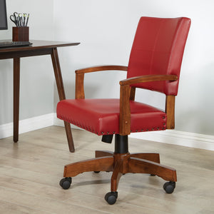 OSP Home Furnishings Deluxe Wood Bankers Chair Red
