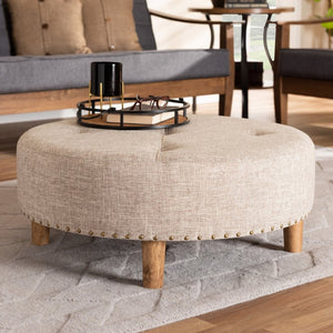 Baxton Studio Baxton Studio Vinet Beige Upholstered Ottoman - Versatile Cocktail Table & Footrest with Elegance JY17A200-Beige-Otto