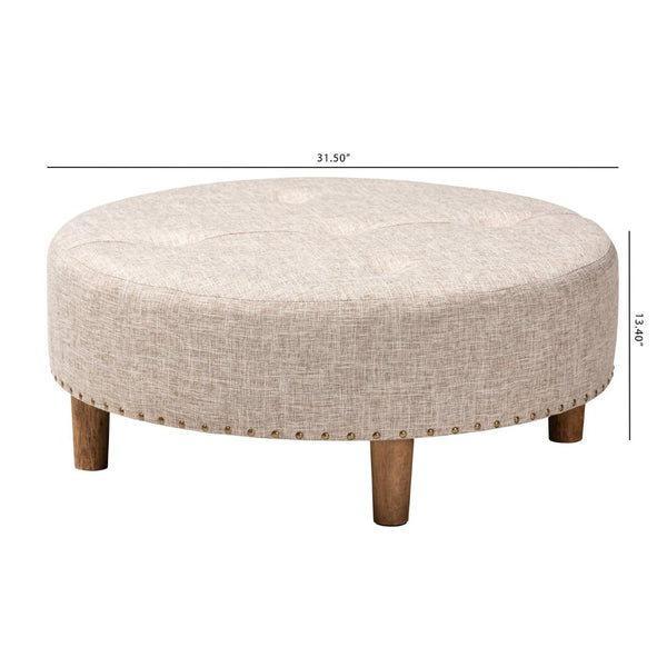 Baxton Studio Baxton Studio Vinet Beige Upholstered Ottoman - Versatile Cocktail Table & Footrest with Elegance JY17A200-Beige-Otto