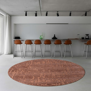 Louis de Poortere Structures Baobab Sculptural Area Rug Earthy Textured Motifs for Living Room Decor Za Copper 5'7 x 7'9 120328