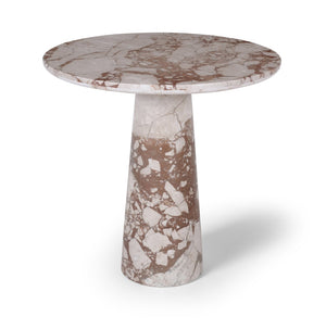 Meridian Furniture Fontelina Stone Top Pedestal Bistro Table with Sculptural Base for Intimate Dining Spaces Breccia Genuine Marble 919Breccia-DT30