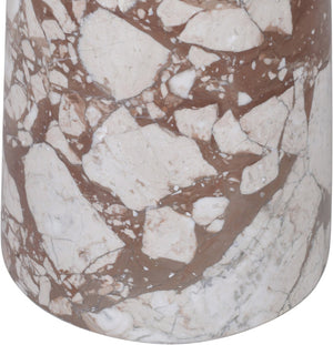 Meridian Furniture Fontelina Stone Top Pedestal Bistro Table with Sculptural Base for Intimate Dining Spaces Breccia Genuine Marble 919Breccia-DT30