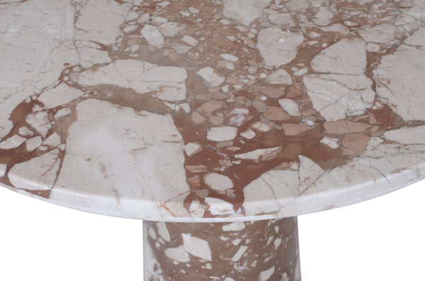Meridian Furniture Fontelina Stone Top Pedestal Bistro Table with Sculptural Base for Intimate Dining Spaces Breccia Genuine Marble 919Breccia-DT30