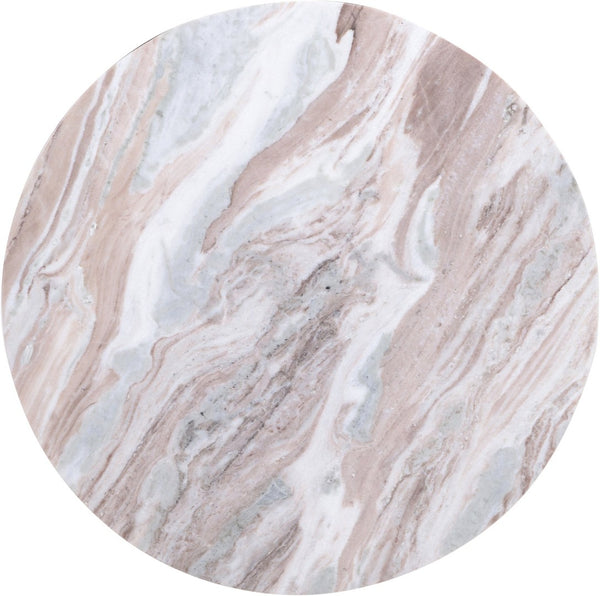 Meridian Furniture Fontelina Stone Top Pedestal Bistro Table with Sculptural Base for Intimate Dining Spaces Brown Genuine Marble 919Brown-DT30