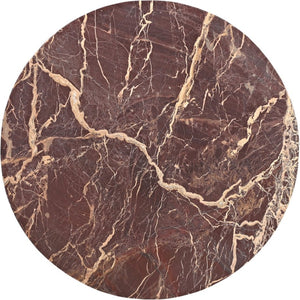 Meridian Furniture Fontelina Stone Top Pedestal Bistro Table with Sculptural Base for Intimate Dining Spaces Cherry Genuine Marble 919Cherry-DT30
