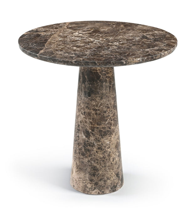 Meridian Furniture Fontelina Stone Top Pedestal Bistro Table with Sculptural Base for Intimate Dining Spaces Emperador Genuine Marble 919Emperador-DT30