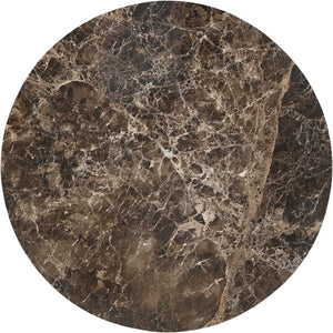 Meridian Furniture Fontelina Stone Top Pedestal Bistro Table with Sculptural Base for Intimate Dining Spaces Emperador Genuine Marble 919Emperador-DT30