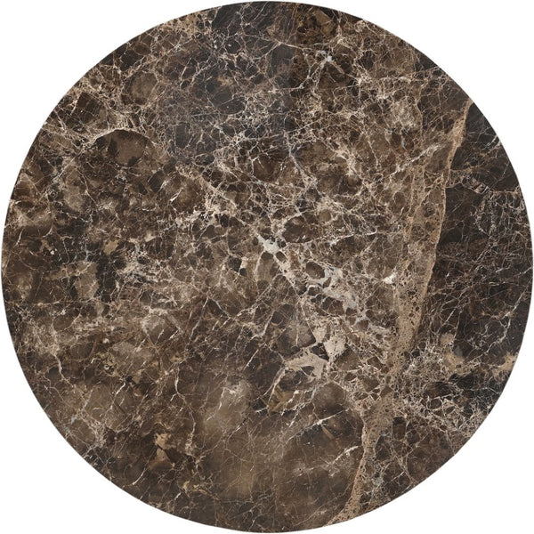 Meridian Furniture Fontelina Stone Top Pedestal Bistro Table with Sculptural Base for Intimate Dining Spaces Emperador Genuine Marble 919Emperador-DT30