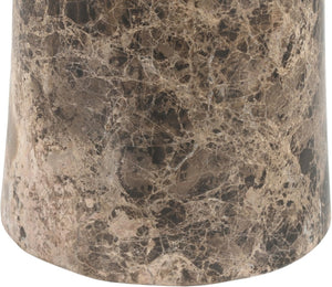 Meridian Furniture Fontelina Stone Top Pedestal Bistro Table with Sculptural Base for Intimate Dining Spaces Emperador Genuine Marble 919Emperador-DT30