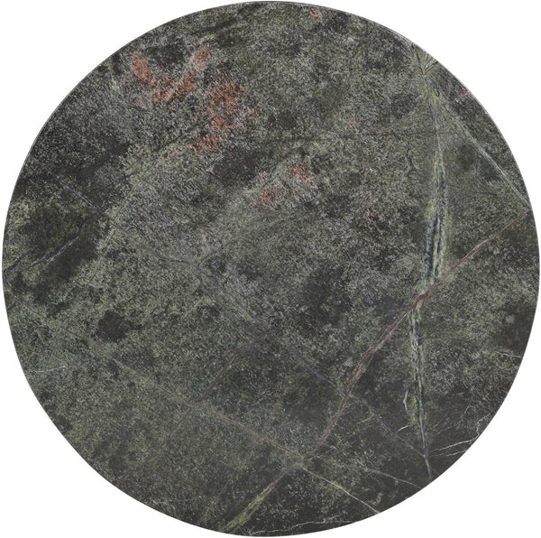 Meridian Furniture Fontelina Stone Top Pedestal Bistro Table with Sculptural Base for Intimate Dining Spaces Green Genuine Marble 919Green-DT30