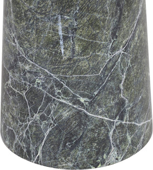 Meridian Furniture Fontelina Stone Top Pedestal Bistro Table with Sculptural Base for Intimate Dining Spaces Green Genuine Marble 919Green-DT30