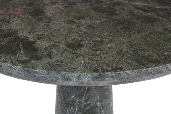 Meridian Furniture Fontelina Stone Top Pedestal Bistro Table with Sculptural Base for Intimate Dining Spaces Green Genuine Marble 919Green-DT30