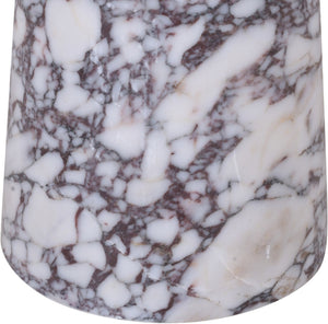 Meridian Furniture Fontelina Stone Top Pedestal Bistro Table with Sculptural Base for Intimate Dining Spaces Viola Genuine Marble 919Viola-DT30