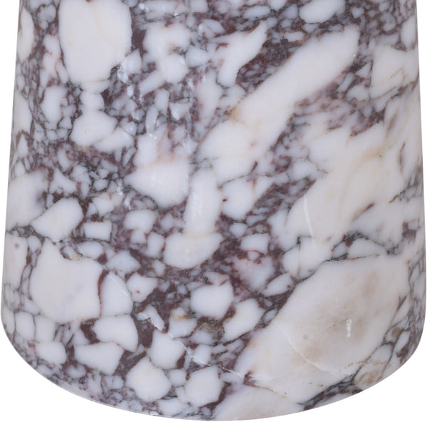 Meridian Furniture Fontelina Stone Top Pedestal Bistro Table with Sculptural Base for Intimate Dining Spaces Viola Genuine Marble 919Viola-DT30