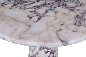 Meridian Furniture Fontelina Stone Top Pedestal Bistro Table with Sculptural Base for Intimate Dining Spaces Viola Genuine Marble 919Viola-DT30