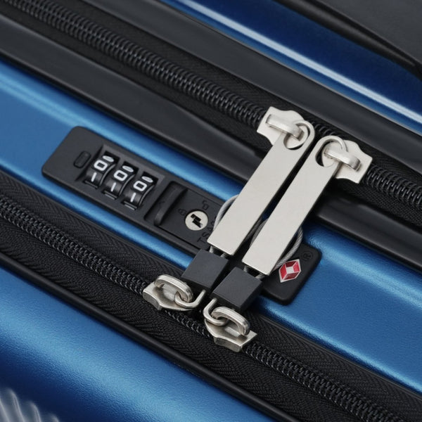 English Elm Luggage 5 Piece Hardside Abs Set with Front Access Carry on and Tsa Spinner Wheels Blue N732P391579C