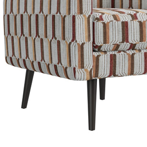 English Elm Darien Geometric Prism Upholstered Accent Armchair with Solid Wood Legs for Small Spaces Red B127P495073