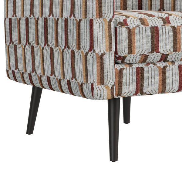 English Elm Darien Geometric Prism Upholstered Accent Armchair with Solid Wood Legs for Small Spaces Red B127P495073