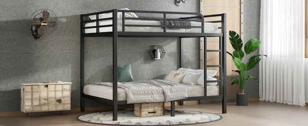 English Elm Metal Full over Full Bunk Bed Sturdy Steel Frame, Noise-Reducing, Space-Saving Design, 350/500lb Capacity W1580P309630