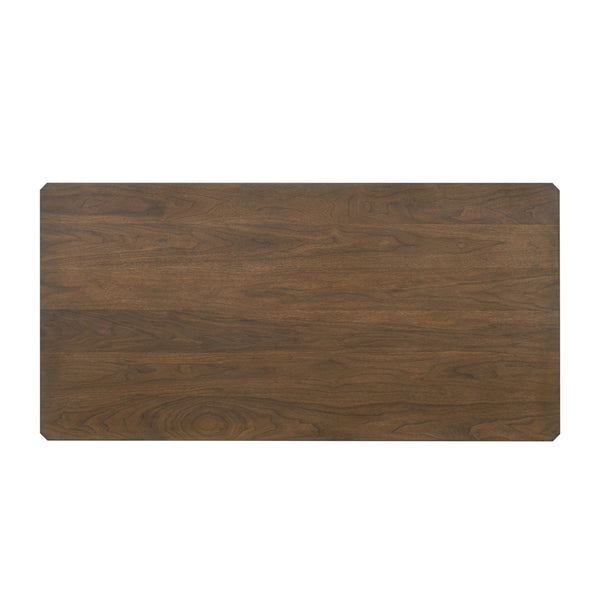 English Elm Rectangular Wooden Dining Table with Slim Tapered Legs, Beveled Top and Durable Rubberwood Finish Walnut B016P369656