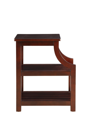 English Elm Wasaki Espresso Finish Accent Table with USB Charging Dock, 2-Shelf Open Storage, Solid Wood Legs B2726P277912