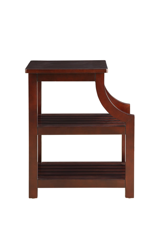 English Elm Wasaki Espresso Finish Accent Table with USB Charging Dock, 2-Shelf Open Storage, Solid Wood Legs B2726P277912