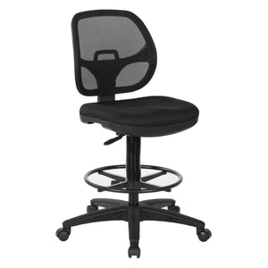 OSP Home Furnishings Deluxe Ergonomic Mesh Back Drafting Chair with Lumbar Support and Adjustable Footrest A DC2990-A