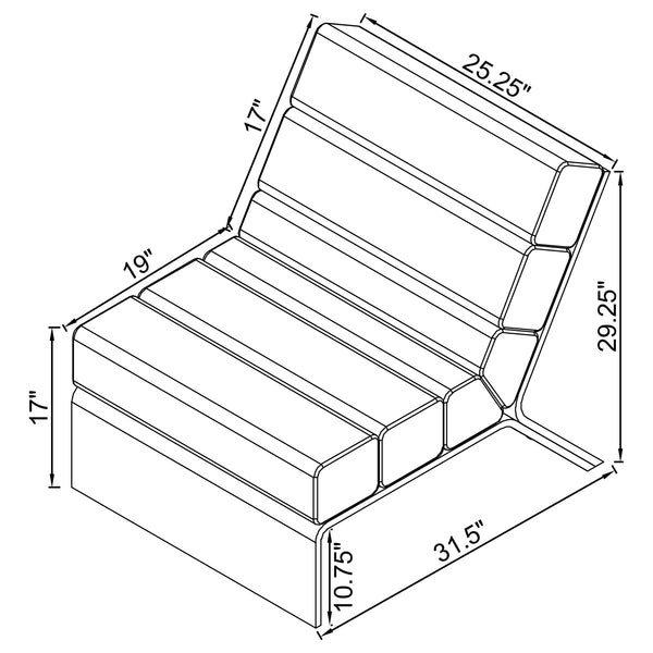 English Elm Freeman Bouclé Upholstered Armless Acrylic Chair with Channel-Tufted Comfort and Clear Modern Frame Ivory B062P299961