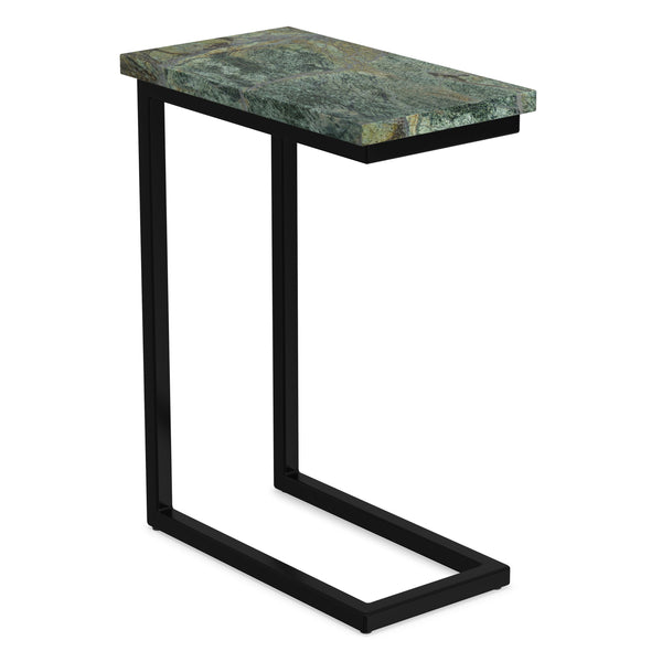 English Elm Skyler Green Marble C Side Table with Black Iron Frame — Slim, Durable C-Shaped Accent for Small Spaces B136P361861