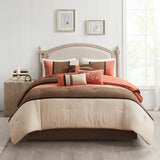 Madison Park Palisades Transitional 7 Piece Faux Suede Comforter Set MP10-184 Coral