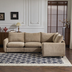 English Elm Christopher Knight Home® - 99 In. Modular Velvet Sectional Sofa - 4-Piece L-Shaped Design For Versatile Living Room Comfort N773IS00005N