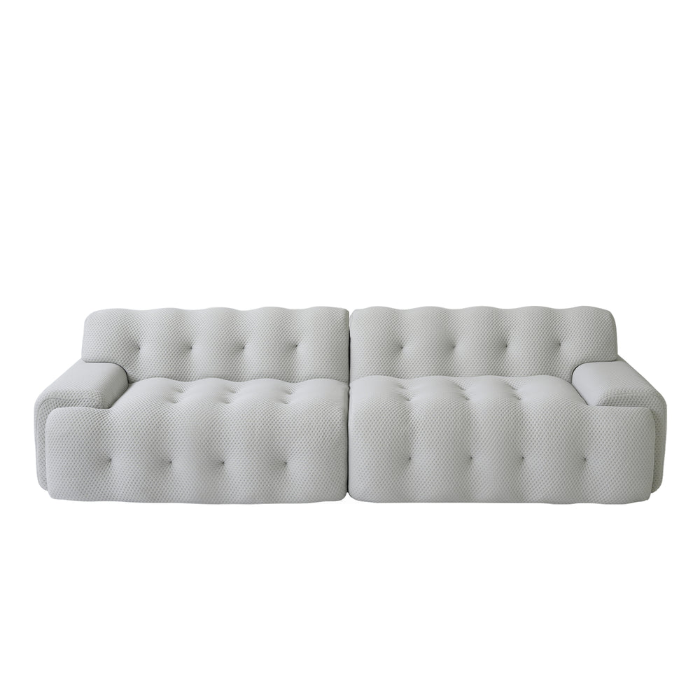English Elm Bubble Modern Armless Sectional Sofa - 3D-Knitted Loveseat With Plush Comfort & Stylish Design B341S00010