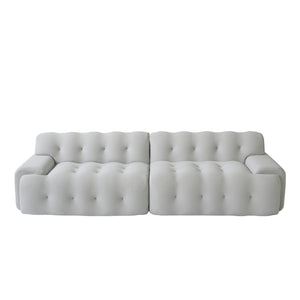 English Elm Bubble Modern Armless Sectional Sofa - 3D-Knitted Loveseat With Plush Comfort & Stylish Design B341S00010