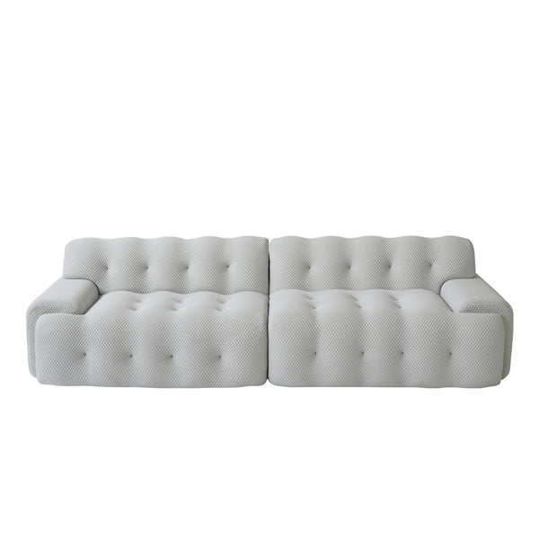 English Elm Bubble Modern Armless Sectional Sofa - 3D-Knitted Loveseat With Plush Comfort & Stylish Design B341S00010