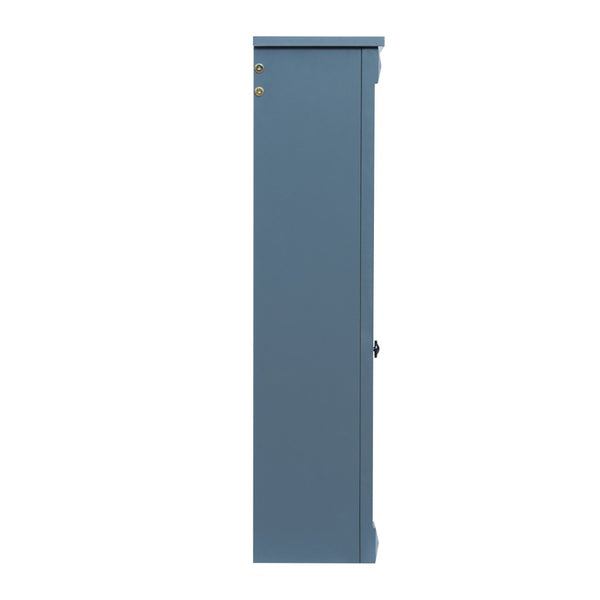 English Elm 55 Inch Wall Mount Medicine Cabinet Dual Mirrored Doors Soft Close Bathroom Vanity Storage Blue N710P401342C