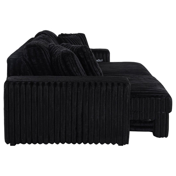 English Elm Clifford Corduroy Power Reclining Sectional Sofa with Dual Chaise and Usb Ports B062S01735