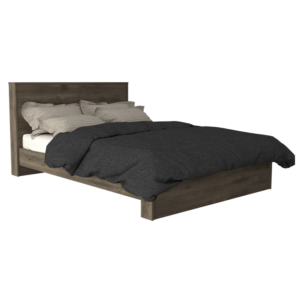 English Elm Galanto Full Size Platform Bed with Headboard Dark Brown — Modern Classic Design, 440 lb Capacity, Easy Assembly B070S00317