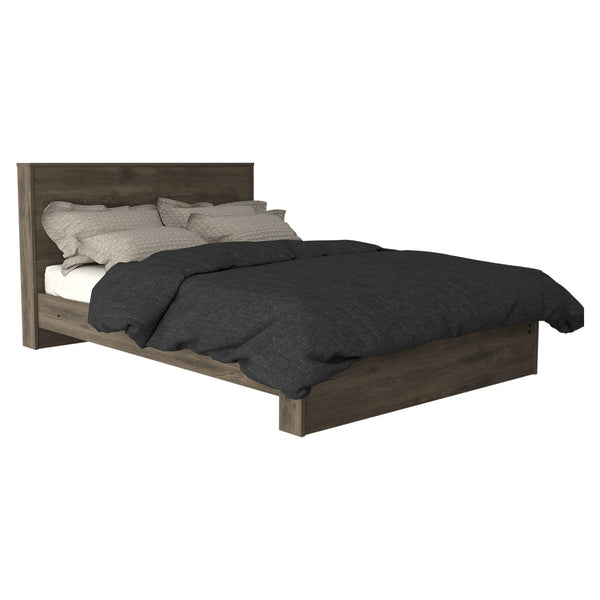 English Elm Galanto Full Size Platform Bed with Headboard Dark Brown — Modern Classic Design, 440 lb Capacity, Easy Assembly B070S00317
