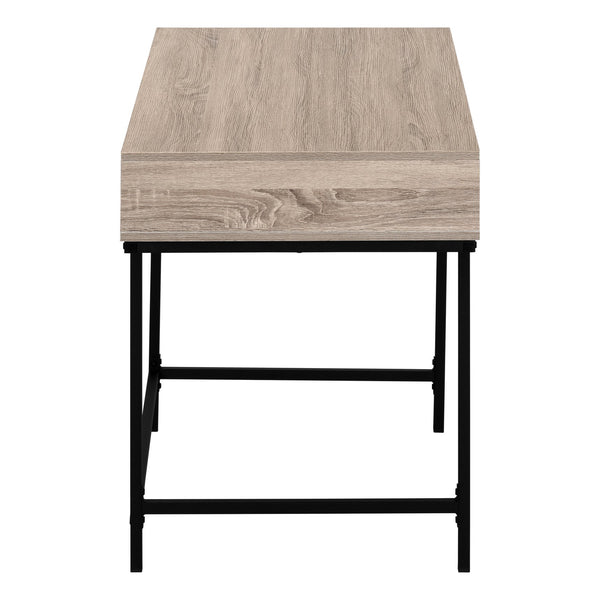 English Elm Computer Desk For Home Office - Modern Brown Laminate With Black Metal Frame & Storage Drawers B2710P219841