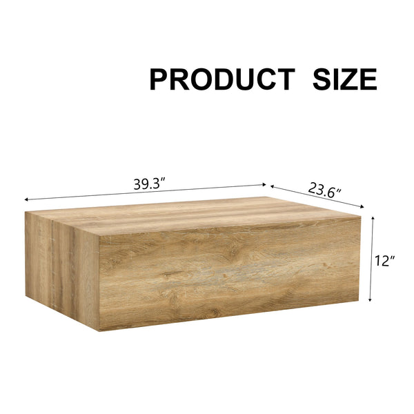 English Elm Elevate Minimalist Mdf Coffee Table - Modern Light Wood Finish With White Pattern Design For Living Room W1151P187998