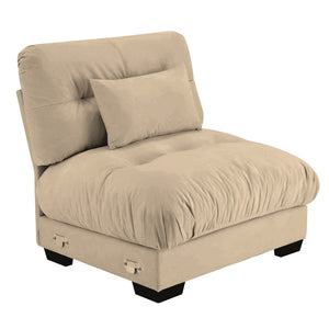 English Elm Milano Velvet Armless Sofa Plush Cloud Cushions Modular Living Room Lounge Seating Tan W714P293244