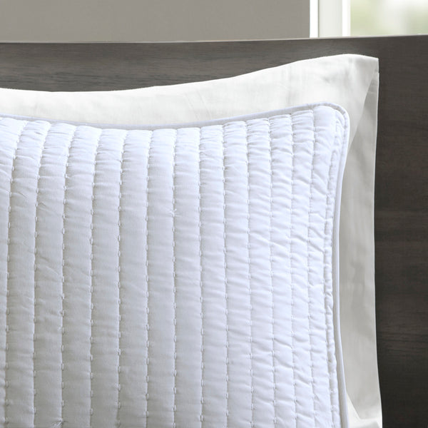 English Elm 3 Piece Keaton Reversible Quilt Set Full/Queen – Brushed Microfiber, Channel Stitching, Antimicrobial Freshness Protection White 15.35 L x 17.72 W x 6.3 H B035129030