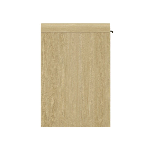 English Elm Grace 54" Office Desk Natural Oak with 2 Drawers, Rounded Corners, Slim Minimal Silhouette, TV-Ready B365P397846