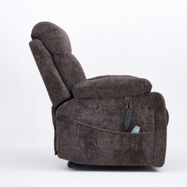 English Elm Old Age Electric Lift Recliner - Plush Velvet Chair With Dual Motors, Massage, Heat & 180° Recline W547S00052