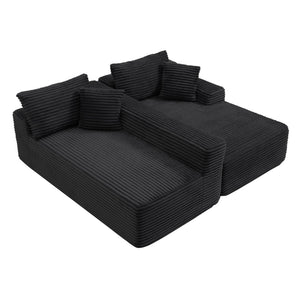 English Elm 105'' Modular Cloud Sectional Corduroy L-shape Couch Deep Seat Living Room Lounge W1117S00328