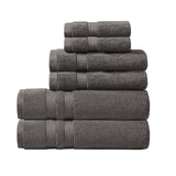 Beautyrest Plume Transitional 100% Cotton Feather Touch Antimicrobial Towel 6 Piece Set BR73-2440 Charcoal