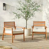 Modern Acacia Wood Outdoor Zander Club Chair Set of 2 - Stylish, Sustainable Comfort for Your Patio