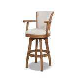 English Elm Williams 31In Swivel Bar Stool With Armrests, White Pepper Stain Resistant High Performance Polyester