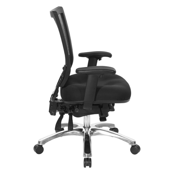 OSP Home Furnishings Soft Frame Ergonomic Task Chair with Progrid Mesh Back and Pu Padded Seat for Home Office 69393-30
